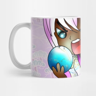 Angry pink haired chibi dark elf with broken magic orb Mug